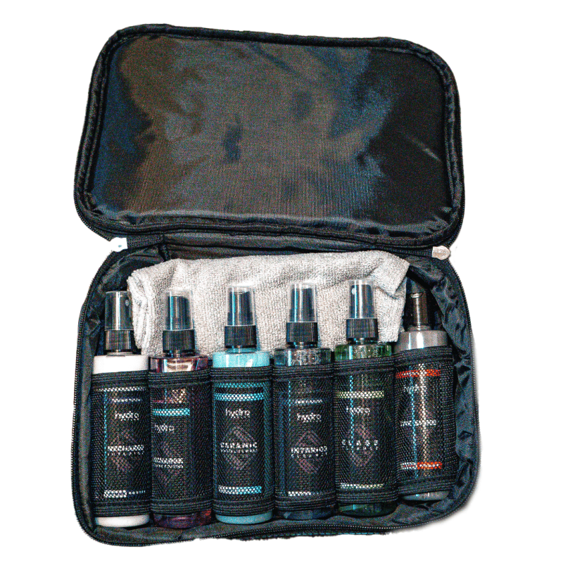 hydrosilex travel bag with detailing supplies